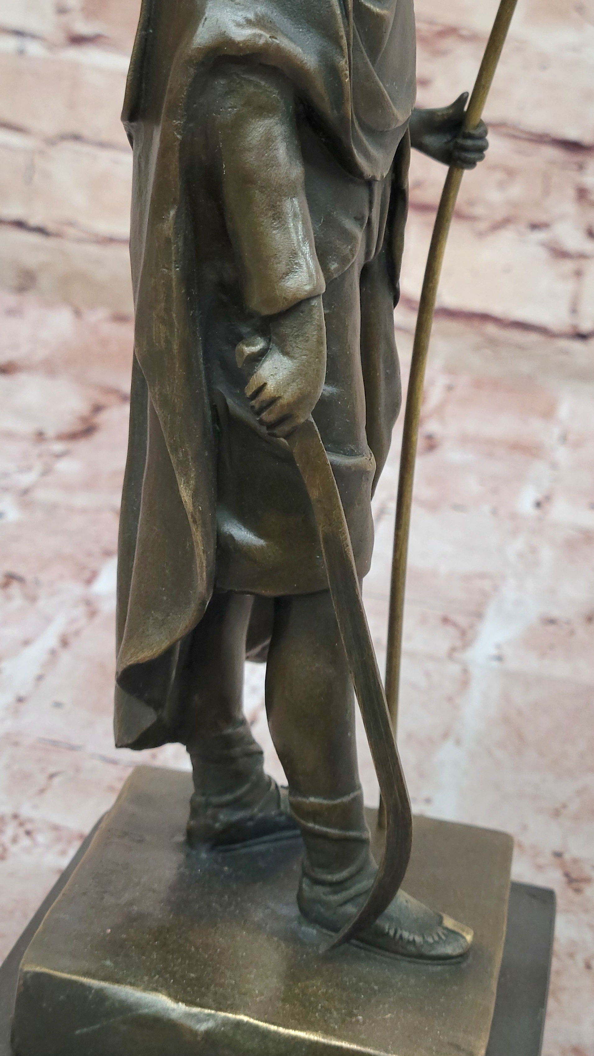 Bronze Celtic Warrior with Dragon Staff – Mythological Hero Art