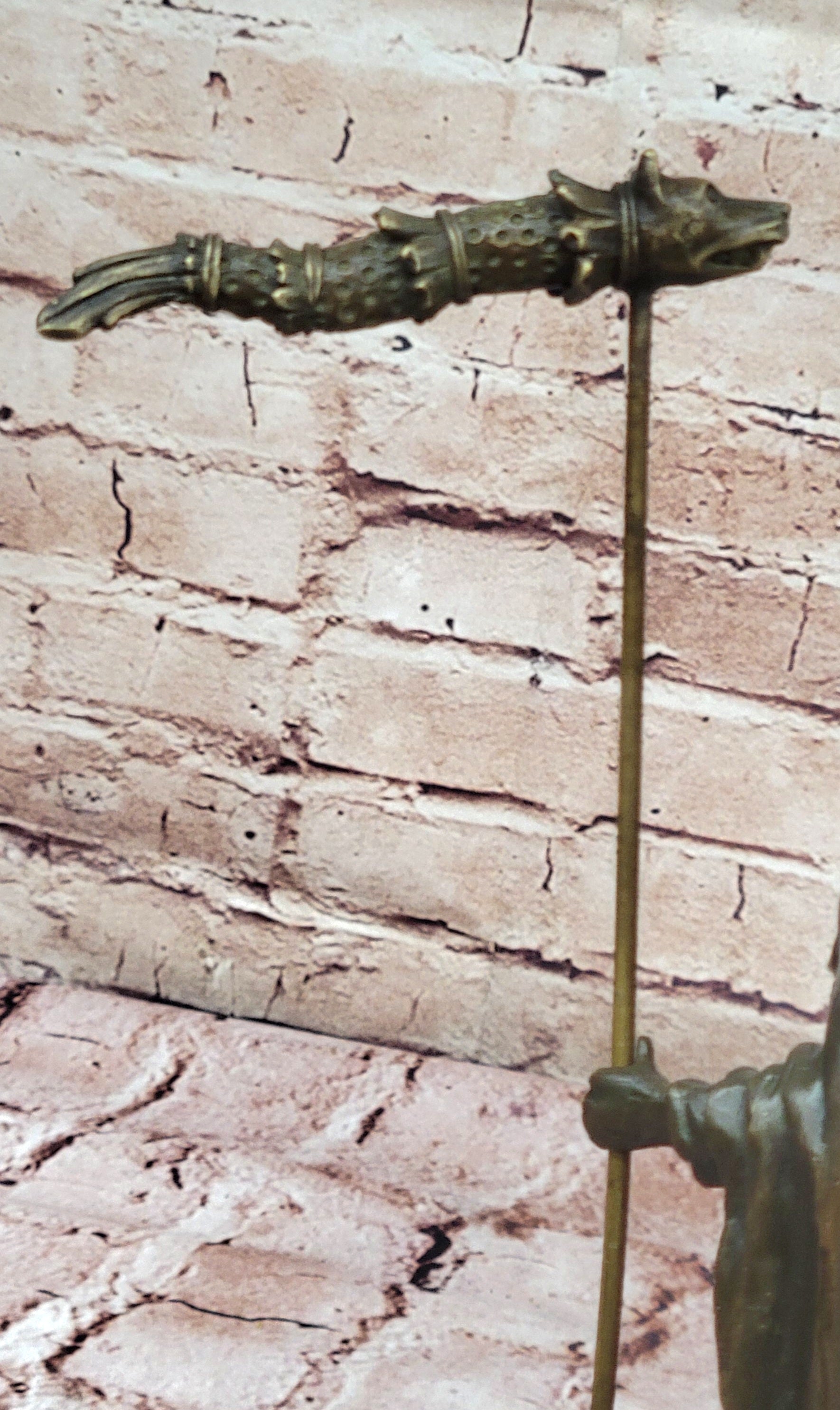 Bronze Celtic Warrior with Dragon Staff – Mythological Hero Art