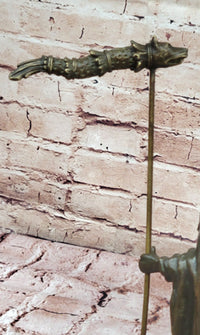 Bronze Celtic Warrior with Dragon Staff – Mythological Hero Art