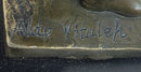 Military Soldier with Bugle Bronze on Marble Base - Army Trumpeter