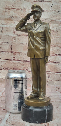 Bronze Saluting Soldier – Military or Police Officer Sculpture