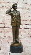Bronze Saluting Soldier – Military or Police Officer Sculpture