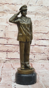 Bronze Saluting Soldier – Military or Police Officer Sculpture