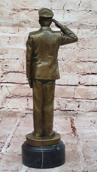 Bronze Saluting Soldier – Military or Police Officer Sculpture
