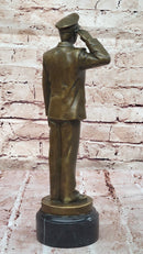 Bronze Saluting Soldier – Military or Police Officer Sculpture