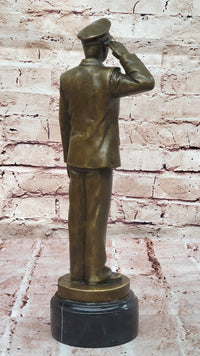 Bronze Saluting Soldier – Military or Police Officer Sculpture