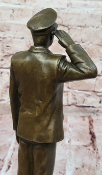 Bronze Saluting Soldier – Military or Police Officer Sculpture