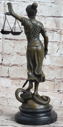 Bronze Blind Lady of Justice Scales Law Lawyer Attorney Office Statue Sculpture