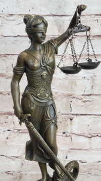 Bronze Blind Lady of Justice Scales Law Lawyer Attorney Office Statue Sculpture