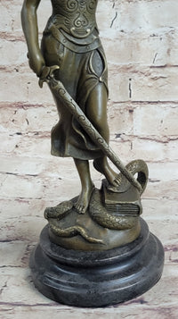 Bronze Blind Lady of Justice Scales Law Lawyer Attorney Office Statue Sculpture