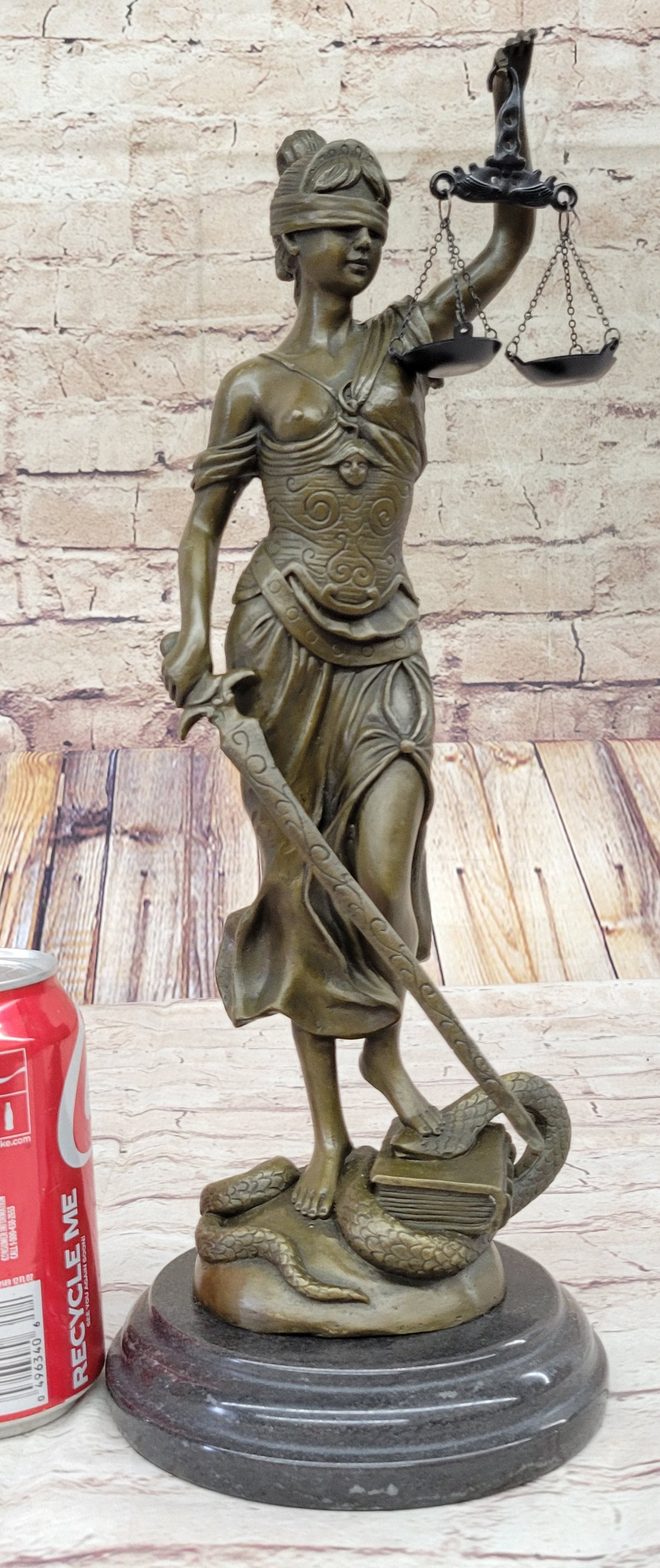 14” Heavy Solid Bronze Lady Blind Justice Themis