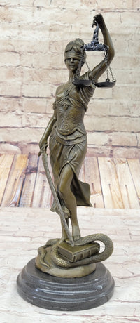 14” Heavy Solid Bronze Lady Blind Justice Themis