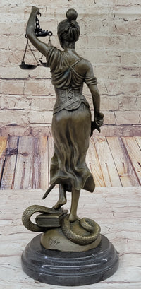 14” Heavy Solid Bronze Lady Blind Justice Themis