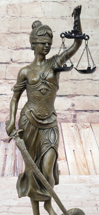 14” Heavy Solid Bronze Lady Blind Justice Themis