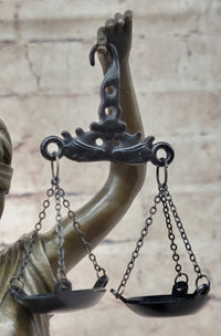 14” Heavy Solid Bronze Lady Blind Justice Themis