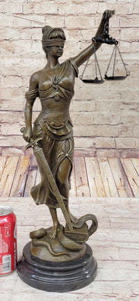 Themis Lady Justice Bronze Sculpture 19" x 8"