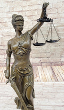 Themis Lady Justice Bronze Sculpture 19" x 8"