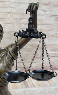Themis Lady Justice Bronze Sculpture 19" x 8"