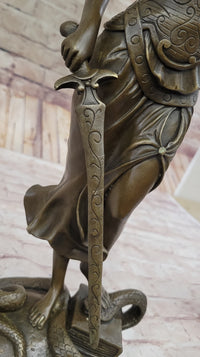 Themis Lady Justice Bronze Sculpture 19" x 8"