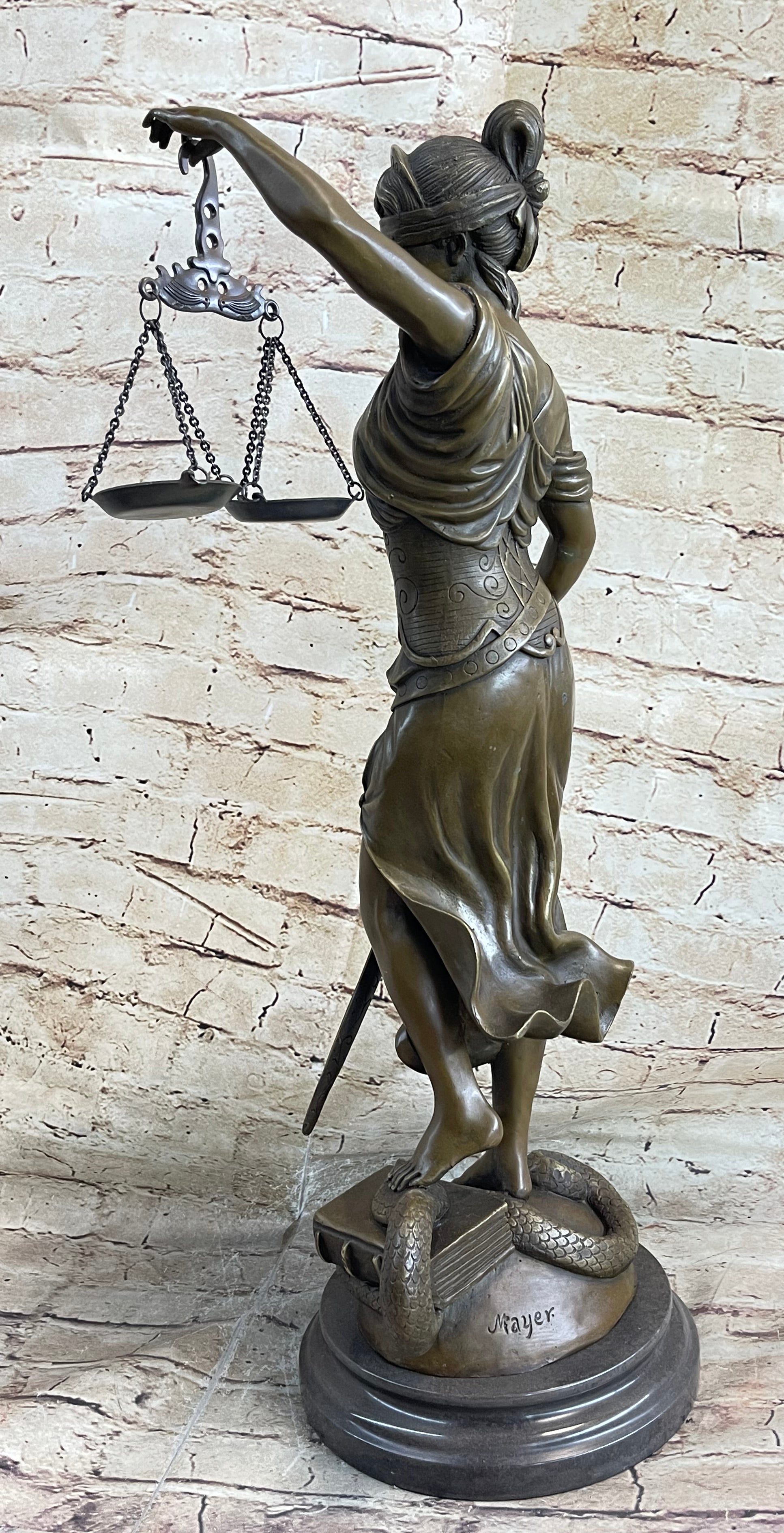 23'' Tall Blind Justice Graduation Gift Lawyer Student Bronze