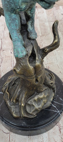 Leopard Jaguar in a Tree - Bronze Metal Sculpture Green Patina