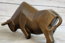 Hot Cast Bronze Sharp Edged Bull Modern Art Sculpture Signed