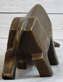 Hot Cast Bronze Sharp Edged Bull Modern Art Sculpture Signed