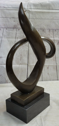 Abstract Geometric Cubism Bronze Metal Sculpture 30" x 18"