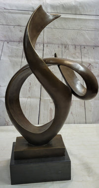 Abstract Geometric Cubism Bronze Metal Sculpture 30" x 18"