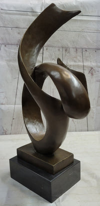Abstract Geometric Cubism Bronze Metal Sculpture 30" x 18"