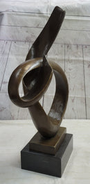 Abstract Geometric Cubism Bronze Metal Sculpture 30" x 18"