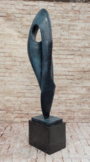 Geometric Abstract Modern Art Bronze Sculpture Green Patina