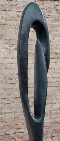 Geometric Abstract Modern Art Bronze Sculpture Green Patina