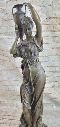 Bronze Sculpture of Classical Roman Woman Water Carrier
