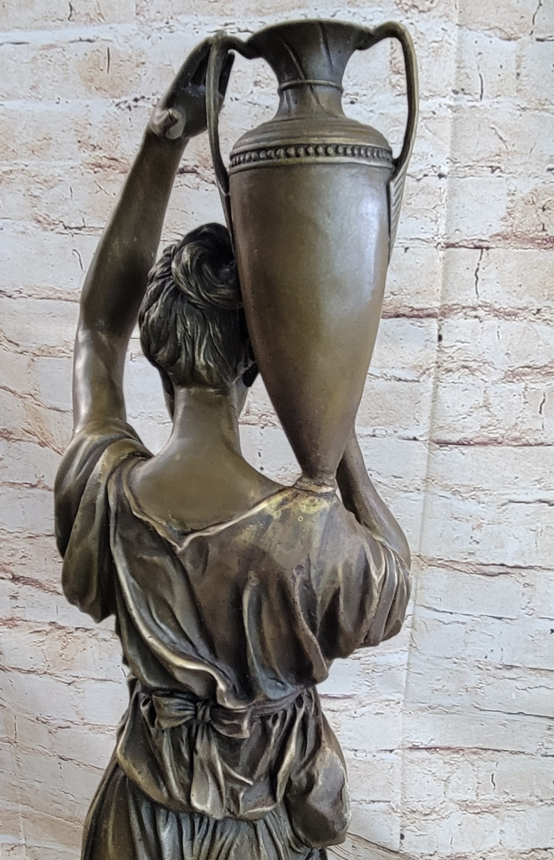 Bronze Sculpture of Classical Roman Woman Water Carrier