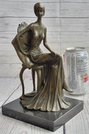 Art Deco Gilded Age Fashion Model Actress Dancer Bronze Sculpture