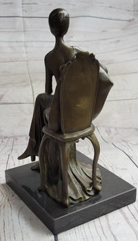 Art Deco Gilded Age Fashion Model Actress Dancer Bronze Sculpture