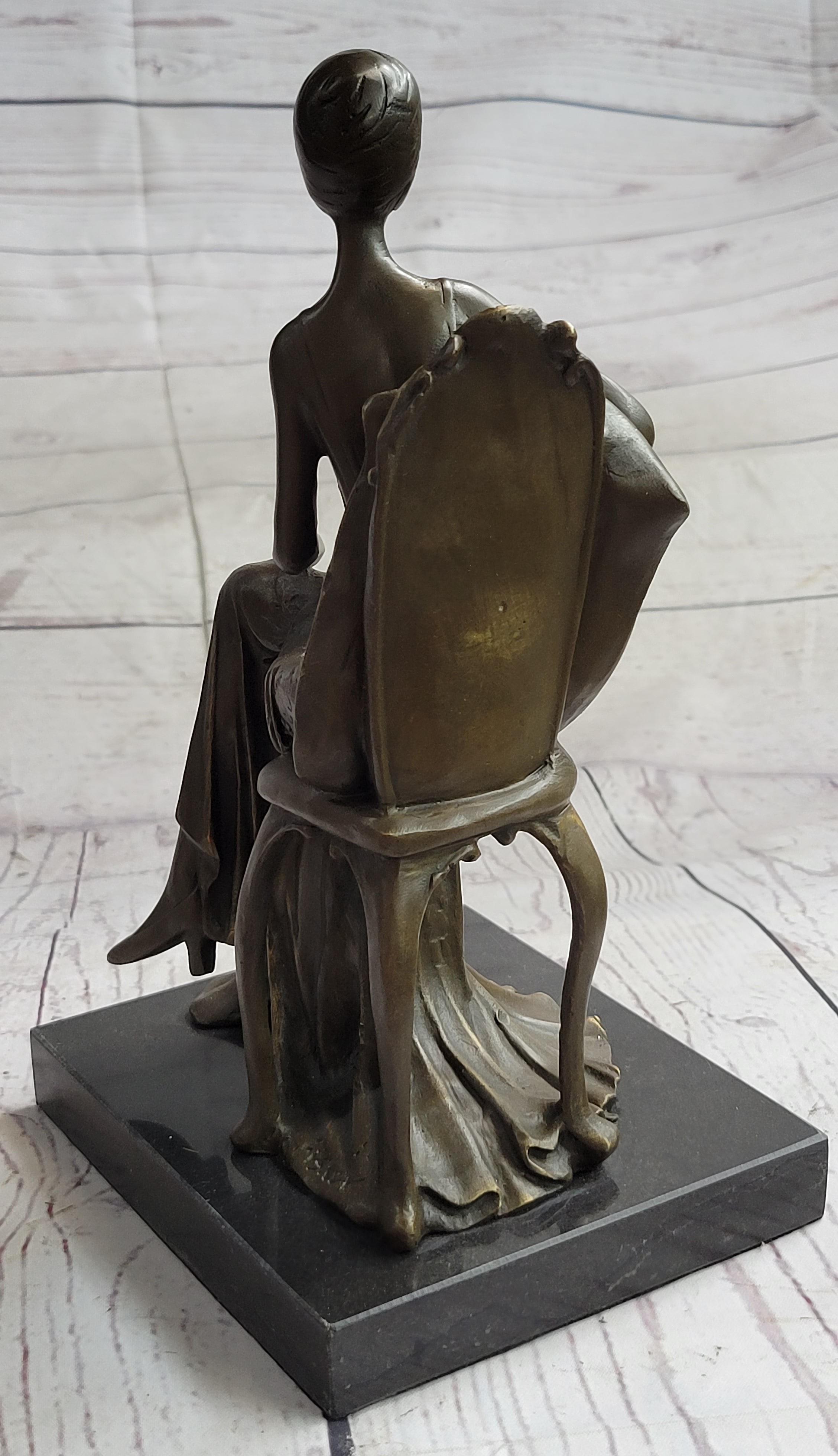 Art Deco Gilded Age Fashion Model Actress Dancer Bronze Sculpture