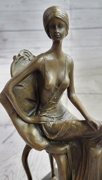 Art Deco Gilded Age Fashion Model Actress Dancer Bronze Sculpture