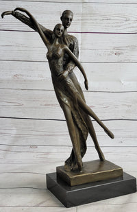 Bronze Sculpture Modern Art Ballerina Dancers by Aldo Vitaleh