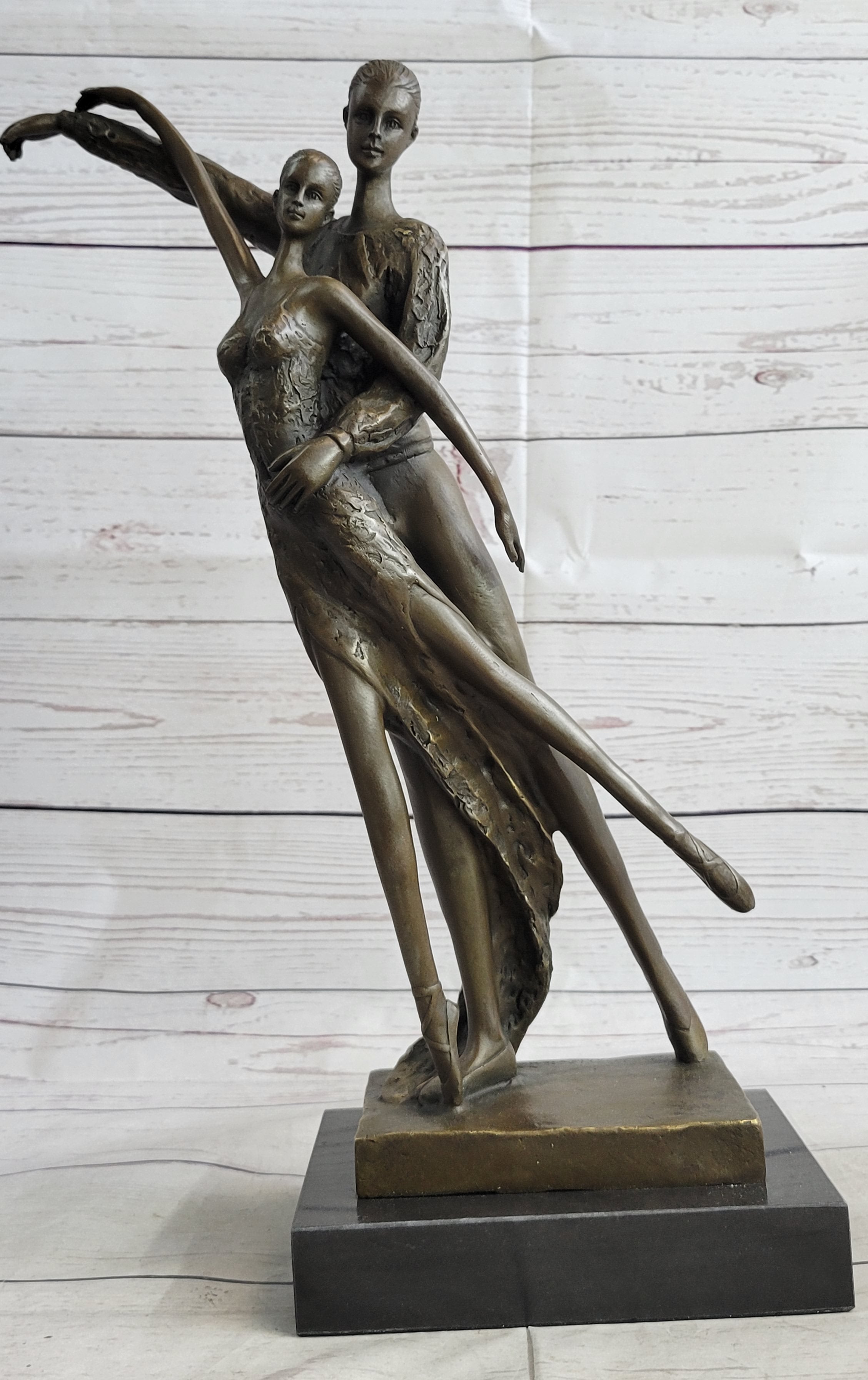 Bronze Sculpture Modern Art Ballerina Dancers by Aldo Vitaleh