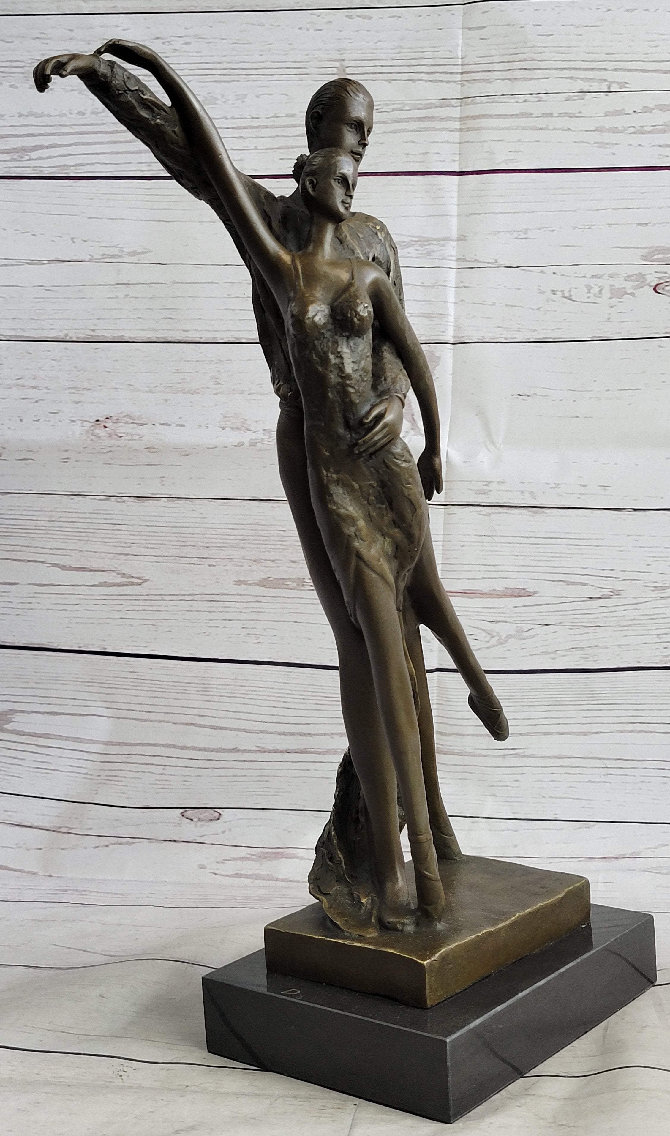 Bronze Sculpture Modern Art Ballerina Dancers by Aldo Vitaleh