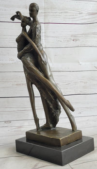 Bronze Sculpture Modern Art Ballerina Dancers by Aldo Vitaleh