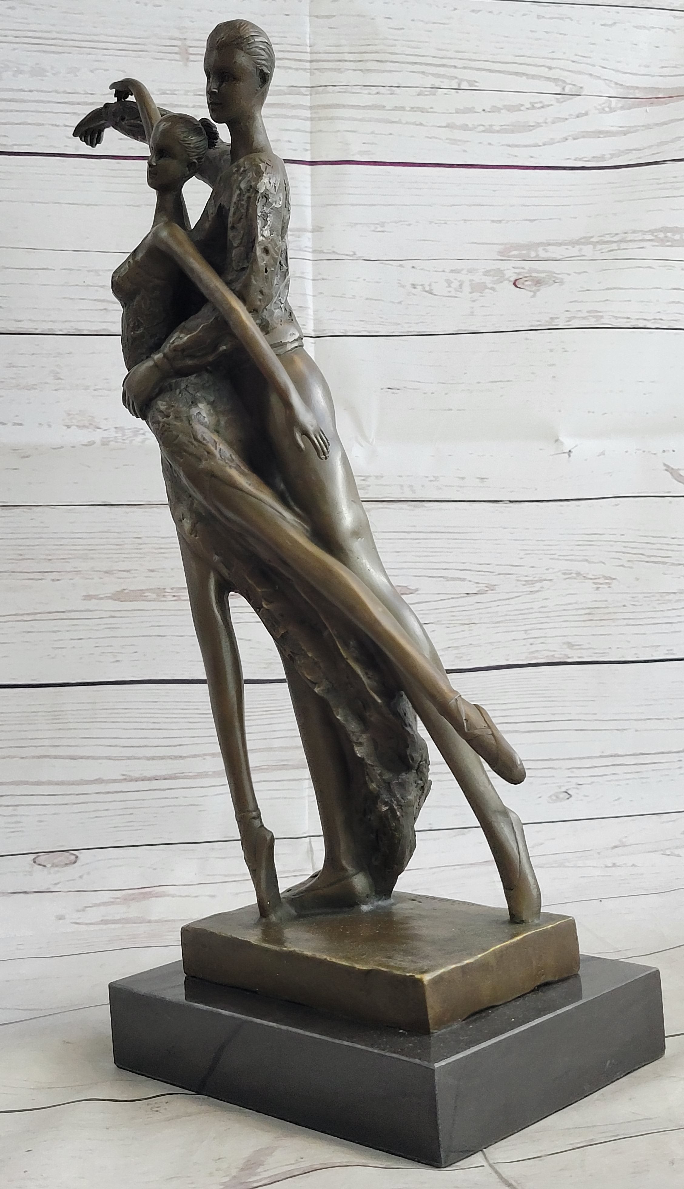 Bronze Sculpture Modern Art Ballerina Dancers by Aldo Vitaleh