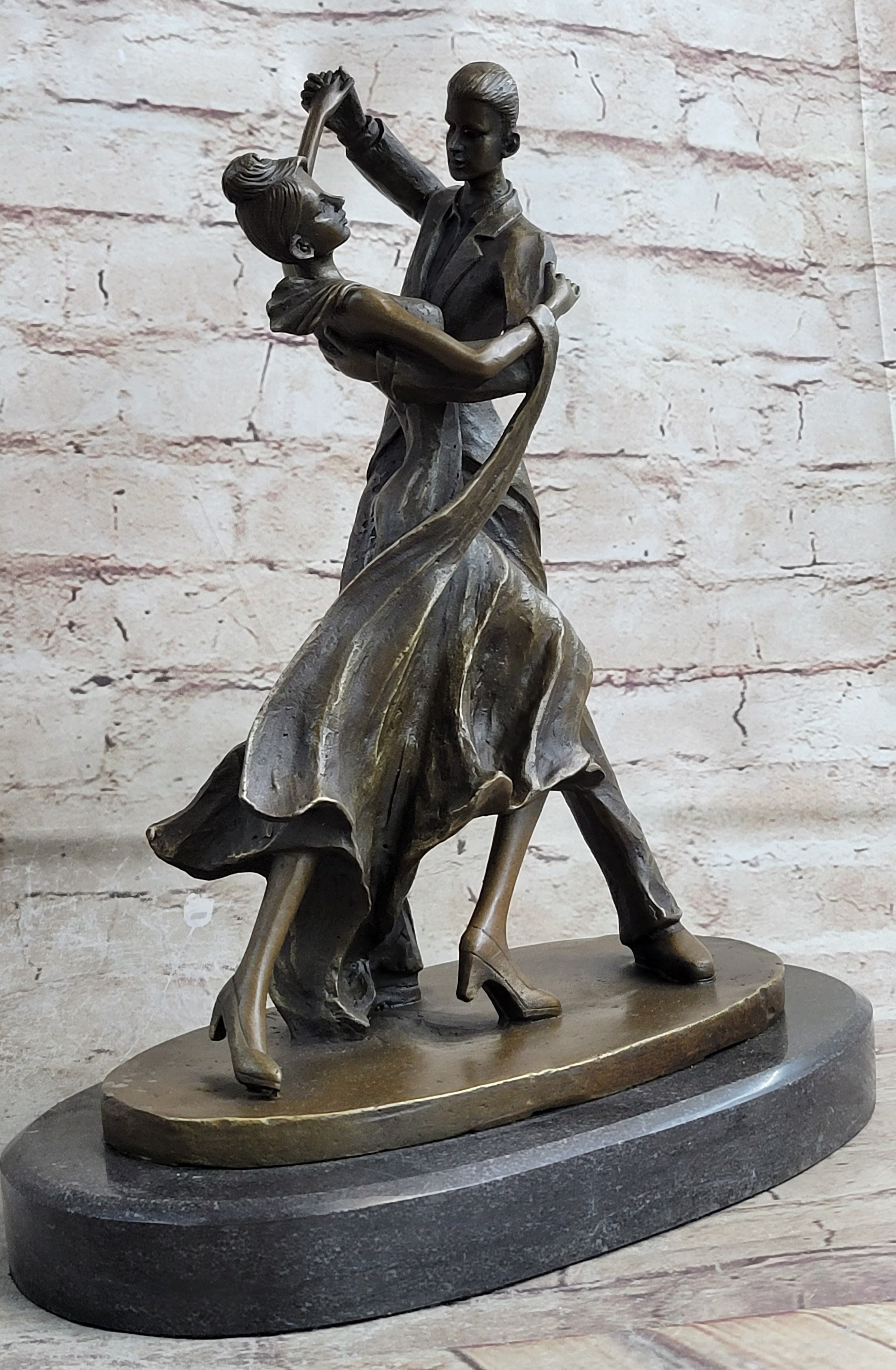 Signed Aldo Vitaleh Tango Dance Tribute to Degas Bronze Sculpture