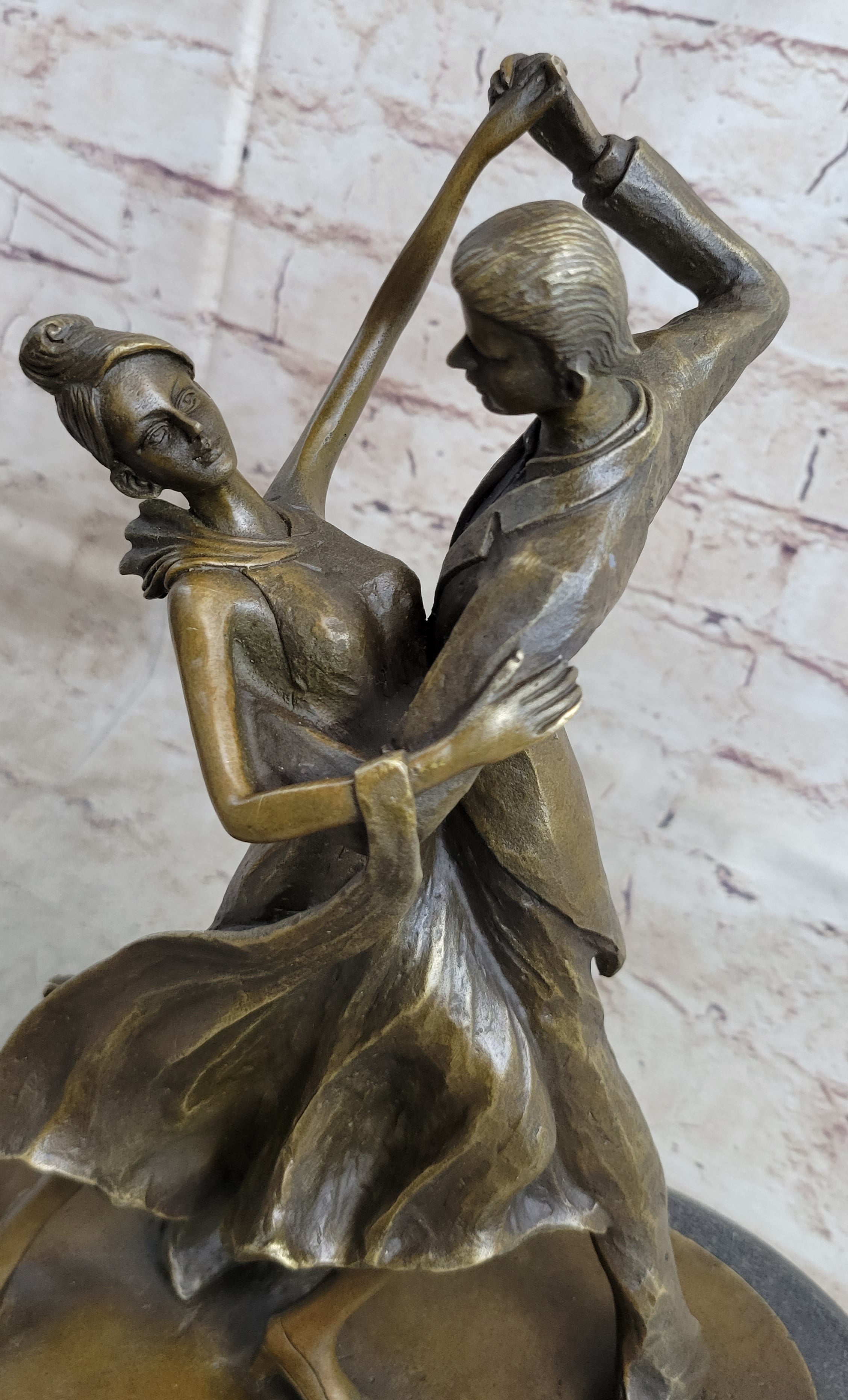Signed Aldo Vitaleh Tango Dance Tribute to Degas Bronze Sculpture