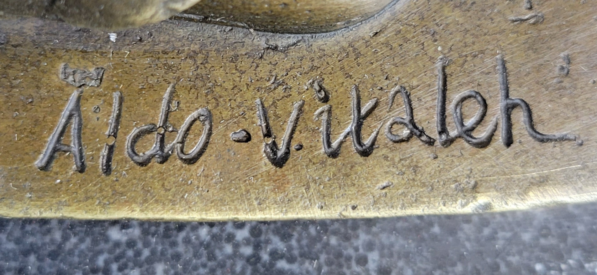 Signed Aldo Vitaleh Tango Dance Tribute to Degas Bronze Sculpture