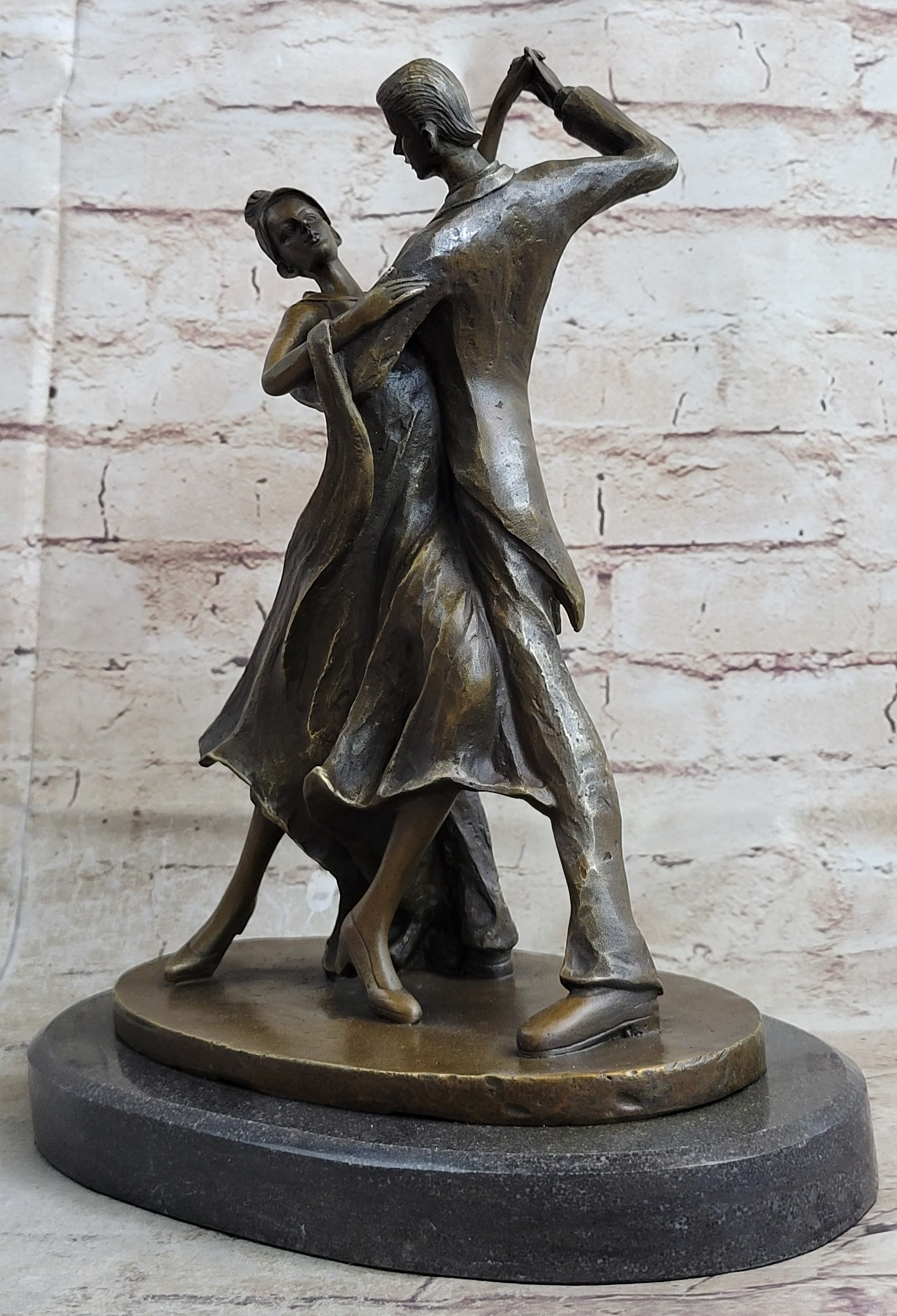 Signed Aldo Vitaleh Tango Dance Tribute to Degas Bronze Sculpture