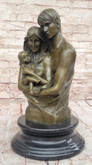 Bronze Family Sculpture – Cherished Moments with Parents and Child