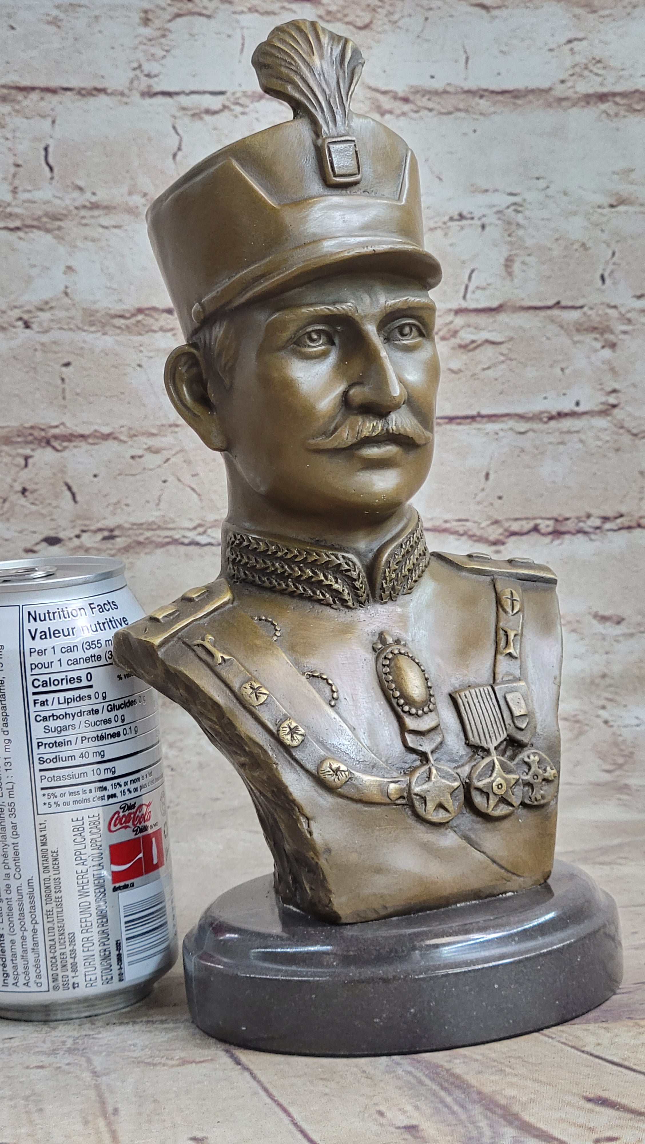 Reza Shah Pahlavi Persian Bust Sculpture Art